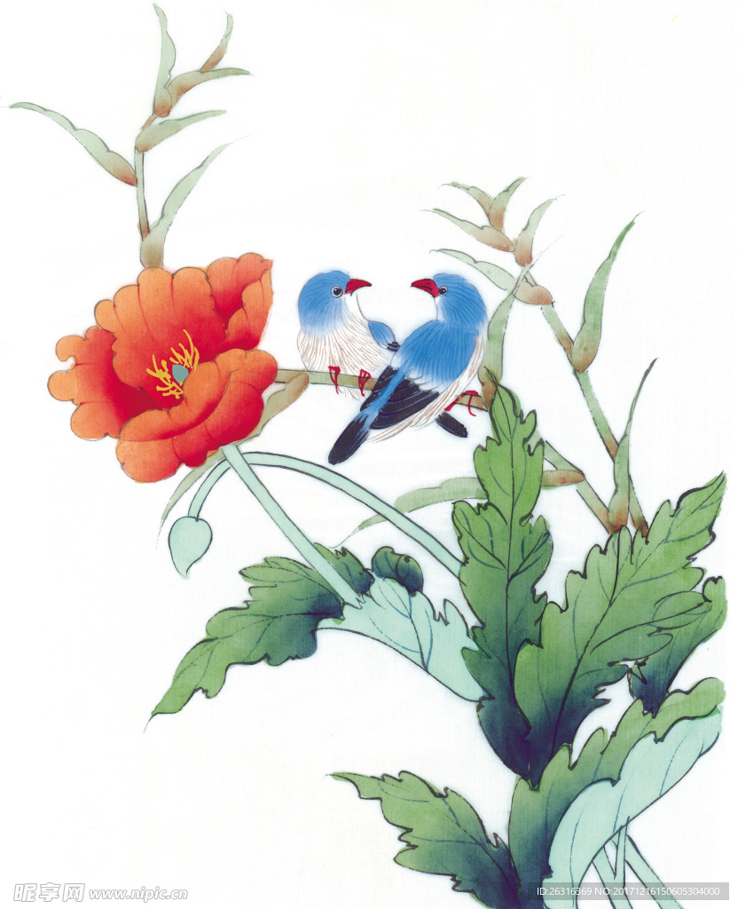 中式花鸟工笔画
