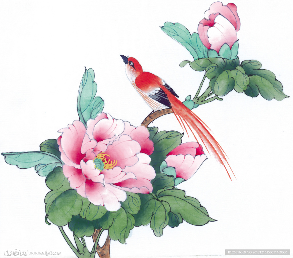 中式花鸟工笔画