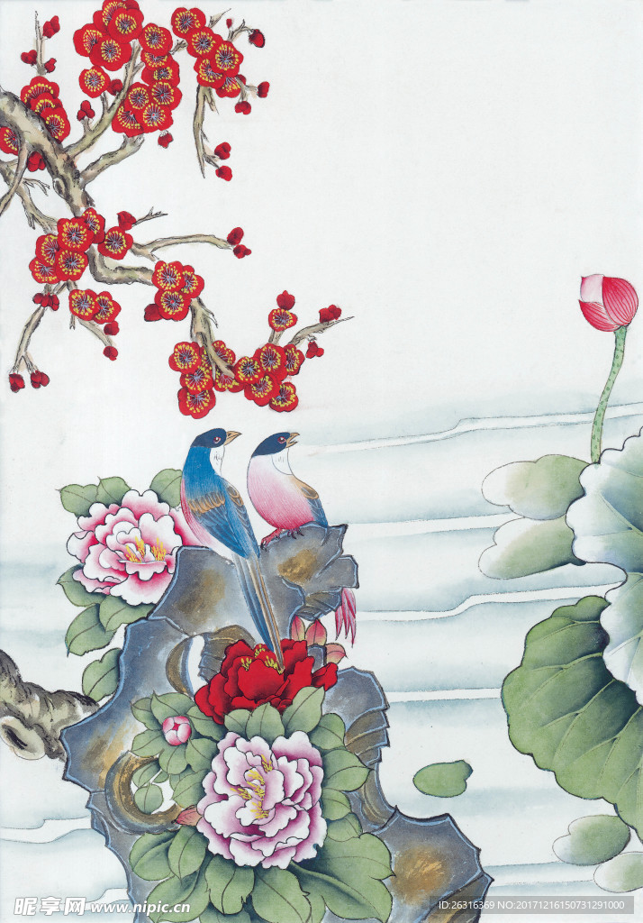中式花鸟工笔画