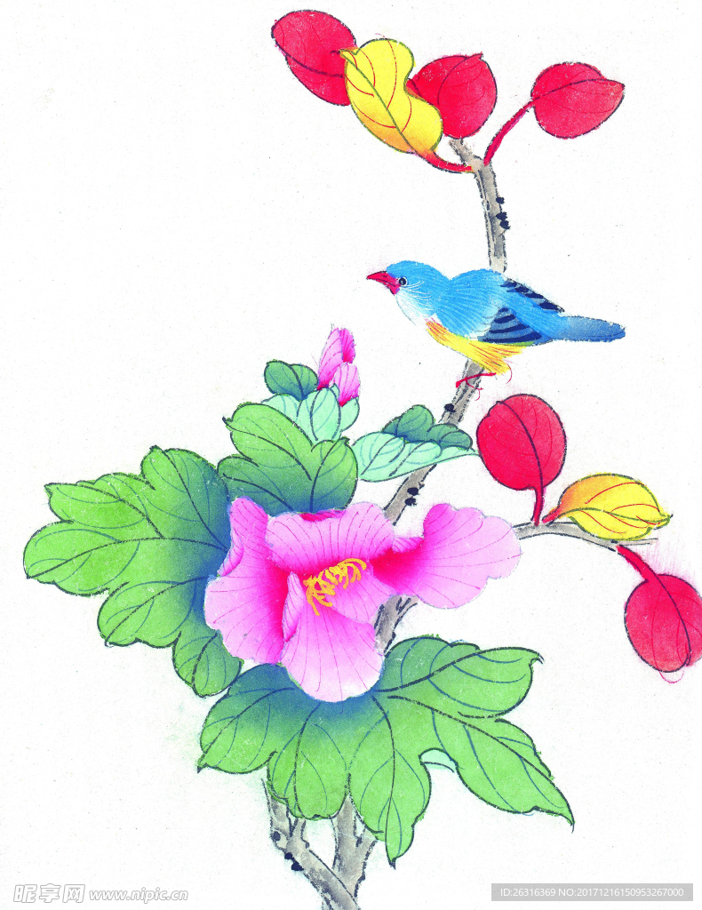 中式花鸟工笔画