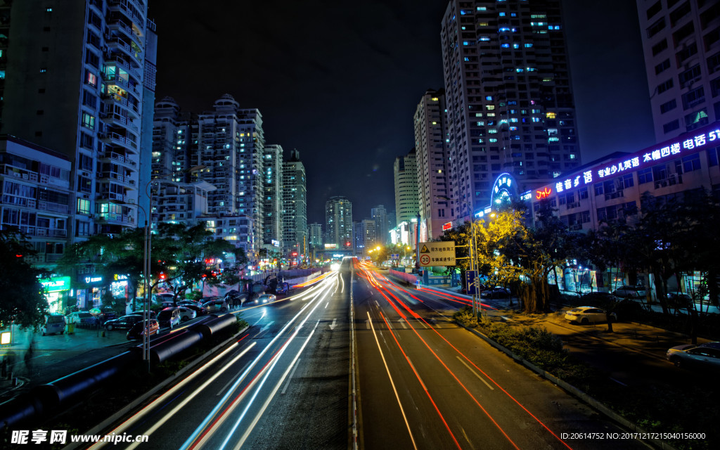 夜色下的城市风景