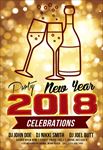 金色粒子2018新年派对海报