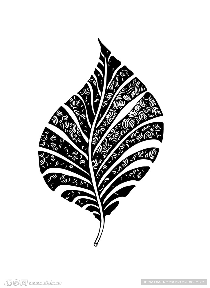 手绘树叶