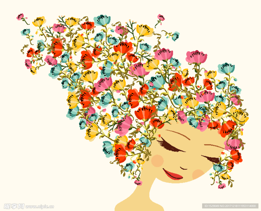 女性头像花纹