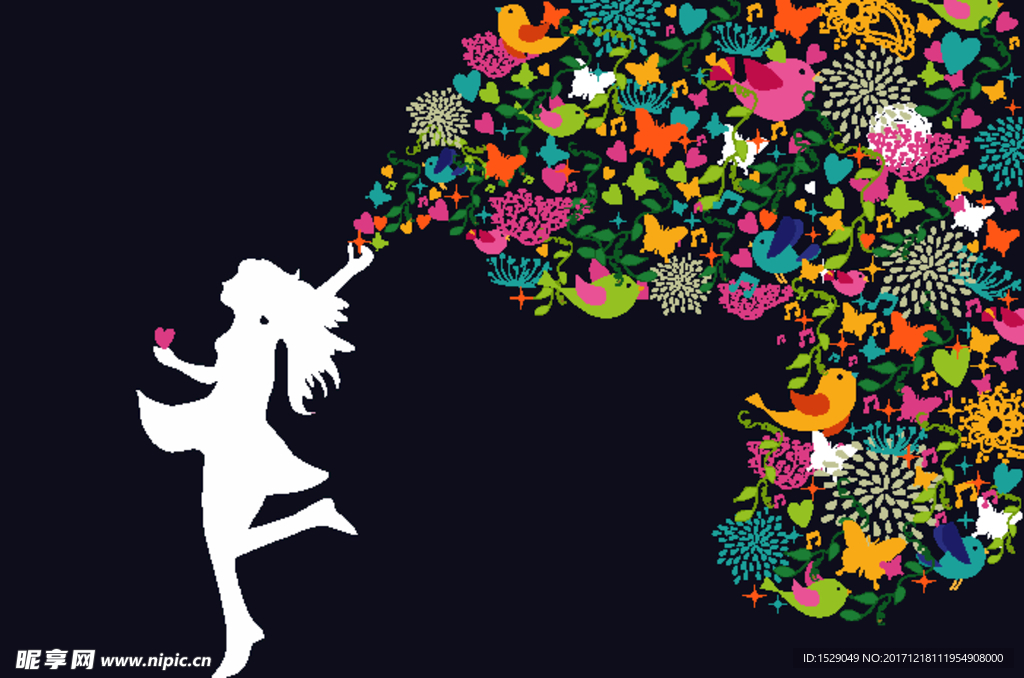 女性花纹