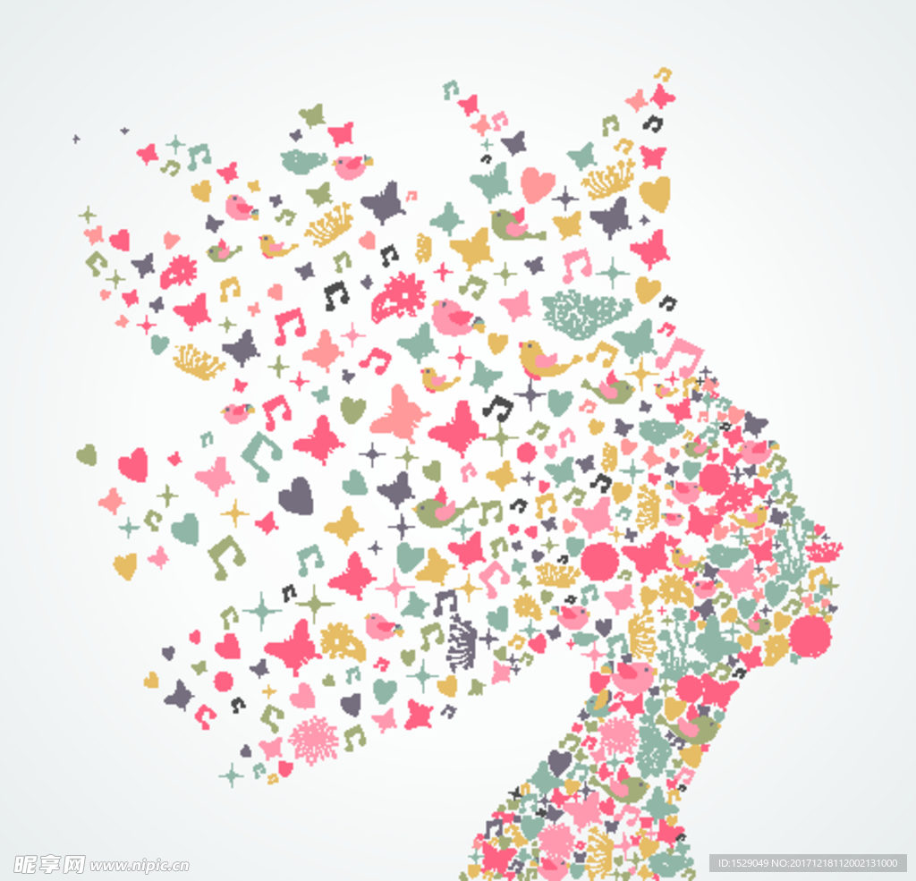 女性头像花纹