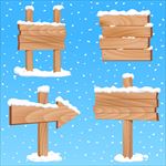 积雪路牌