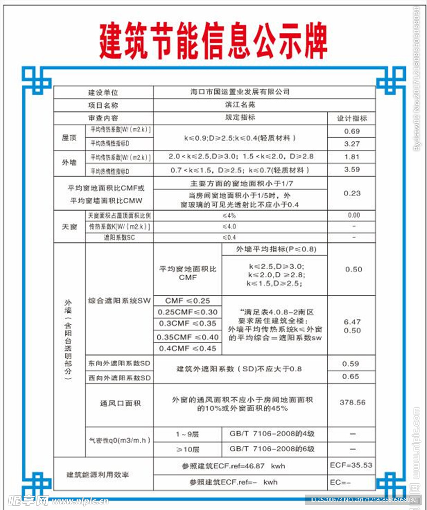 建筑节能信息公示牌