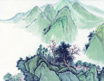 中式山水工笔画