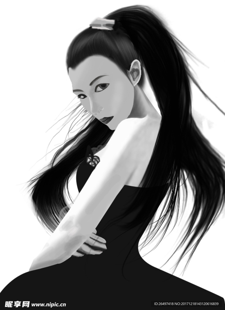 美女时尚鼠绘 纯手工设计原稿
