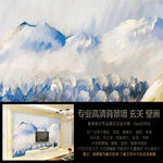 现代抽象山峰油画 艺术背景墙