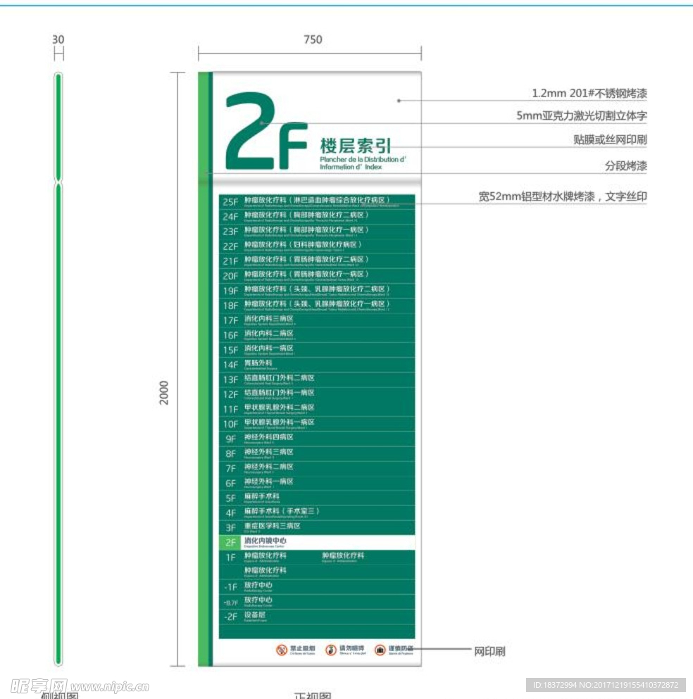 电梯厅楼层索引