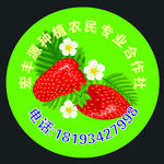 草莓标签 卡通草莓 新鲜草莓
