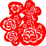传统 剪纸 艺术 福  纸艺