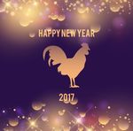 金鸡2017年新年背景矢量素材