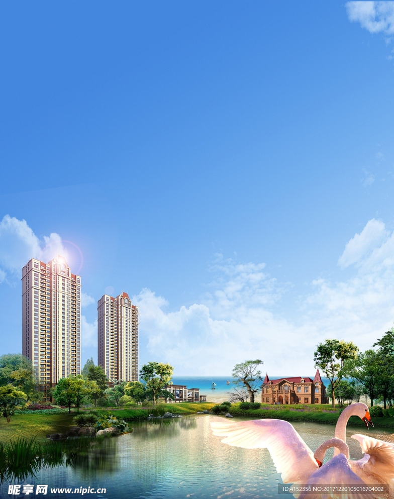 海景园林分层效果图