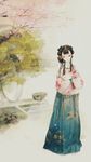 个性唯美背景 手绘古装美女