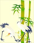 竹子 仙鹤延年