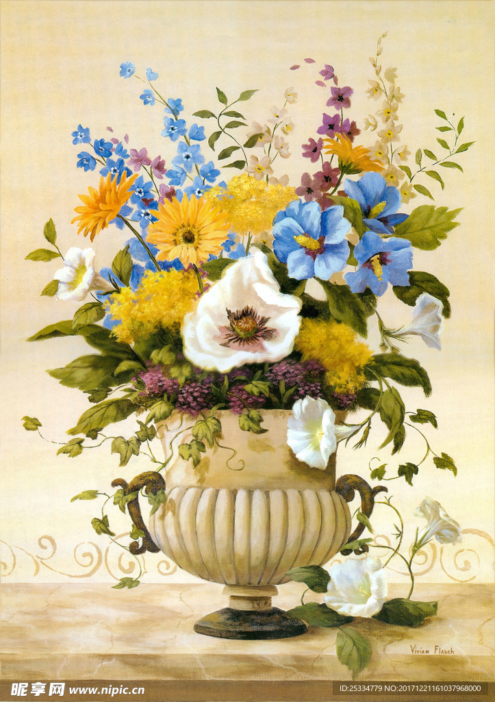 油画花
