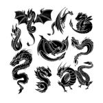 中国古典龙剪影