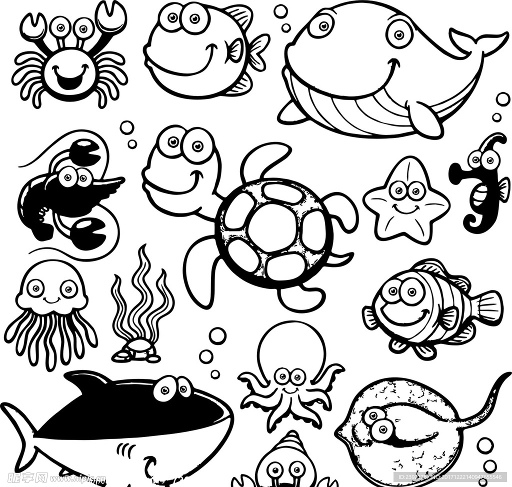 海洋生物 卡通素材