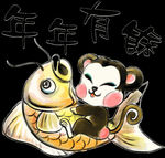 中国水墨画12生肖-猴图片