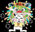 中国水墨画12生肖兔图片