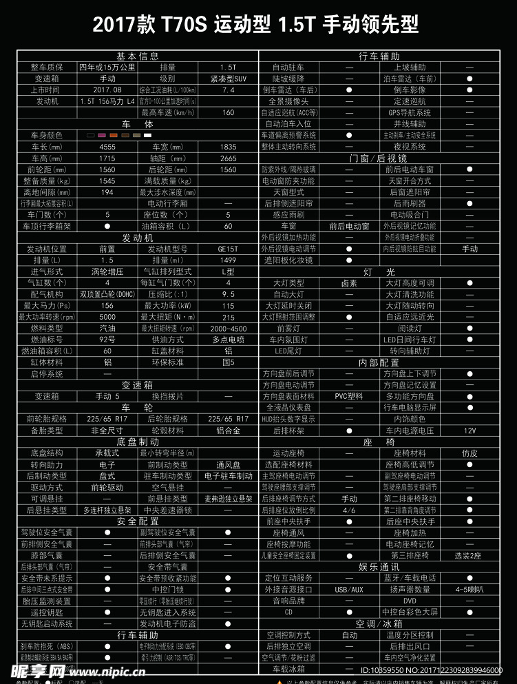 野马t70t80配置表