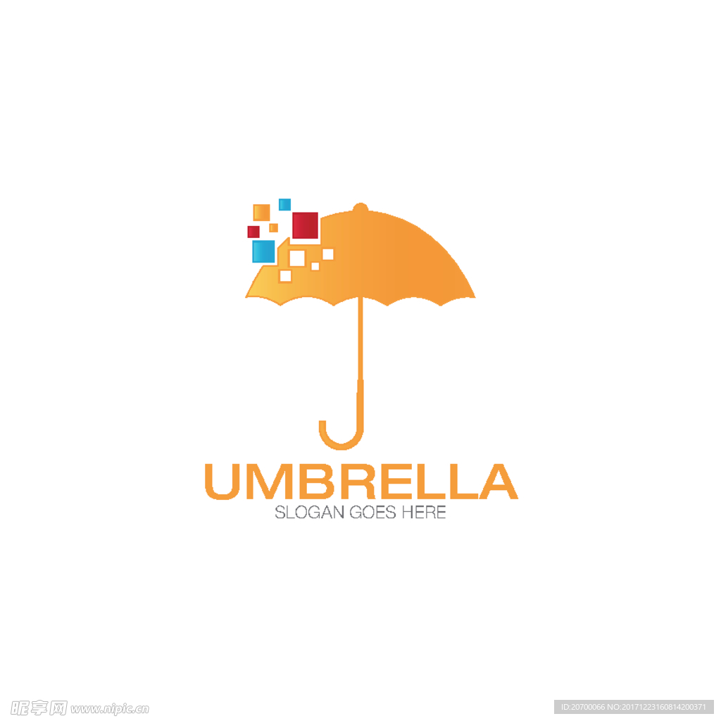 logo  雨伞 清新 积极