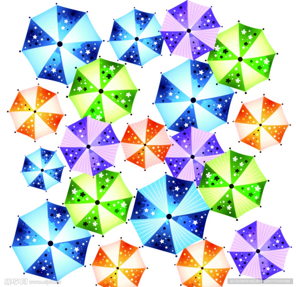 彩色星空雨伞