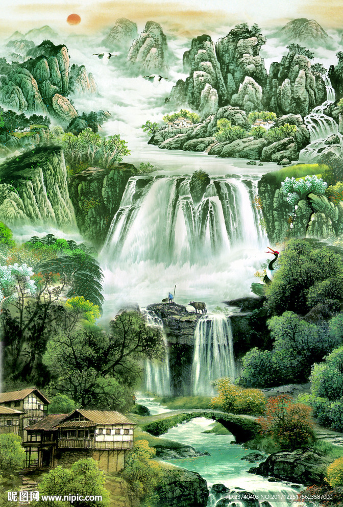 国画山水玄关