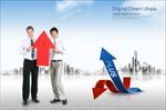 3D图表 上升 提升业绩 图片
