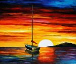 日出 日落 帆船