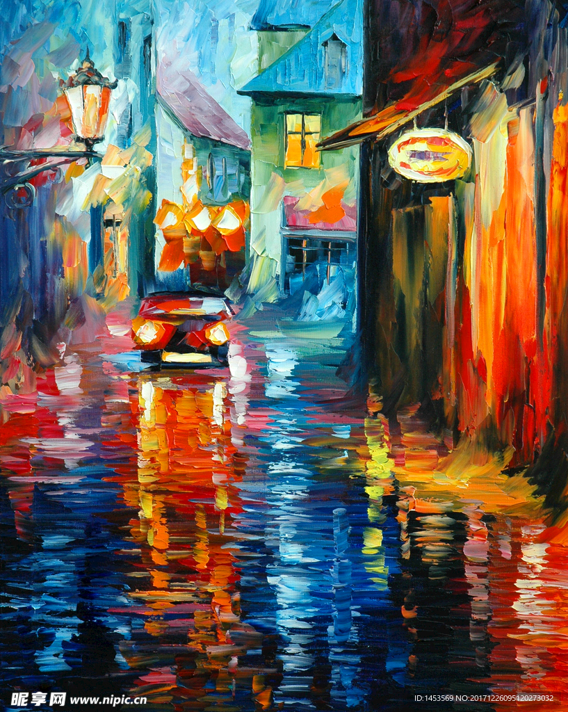 彩色油画