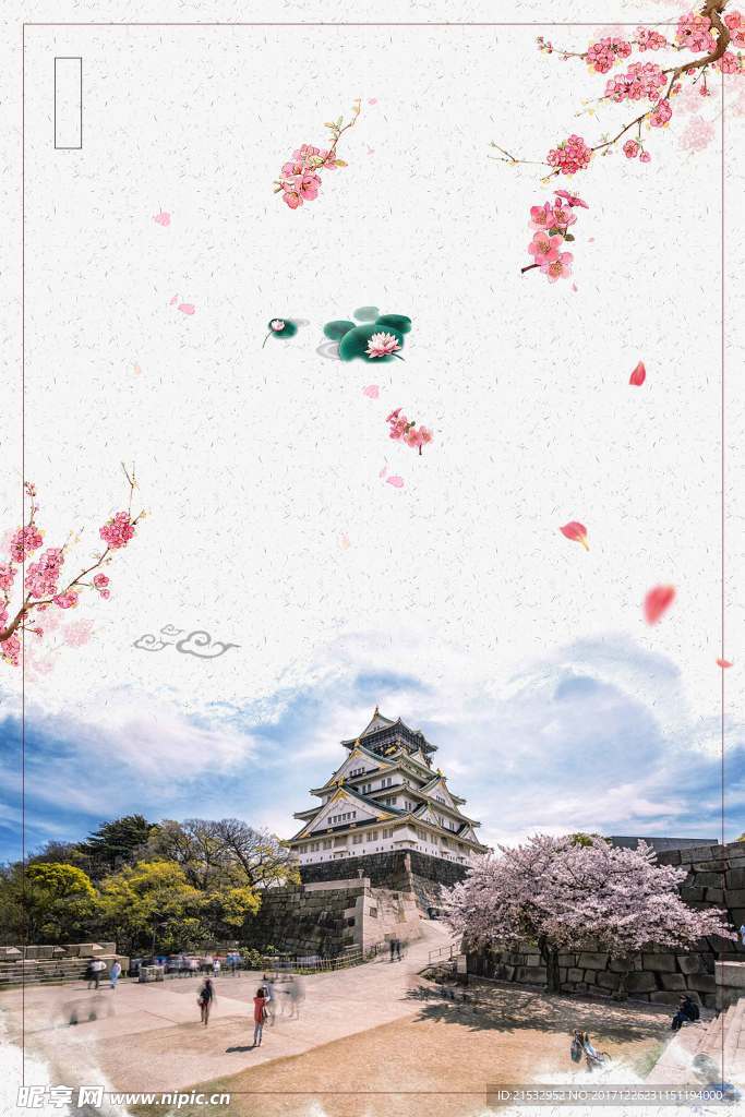 中国风建筑风景背景