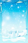 浪漫雪花树林背景