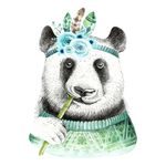 手绘熊猫
