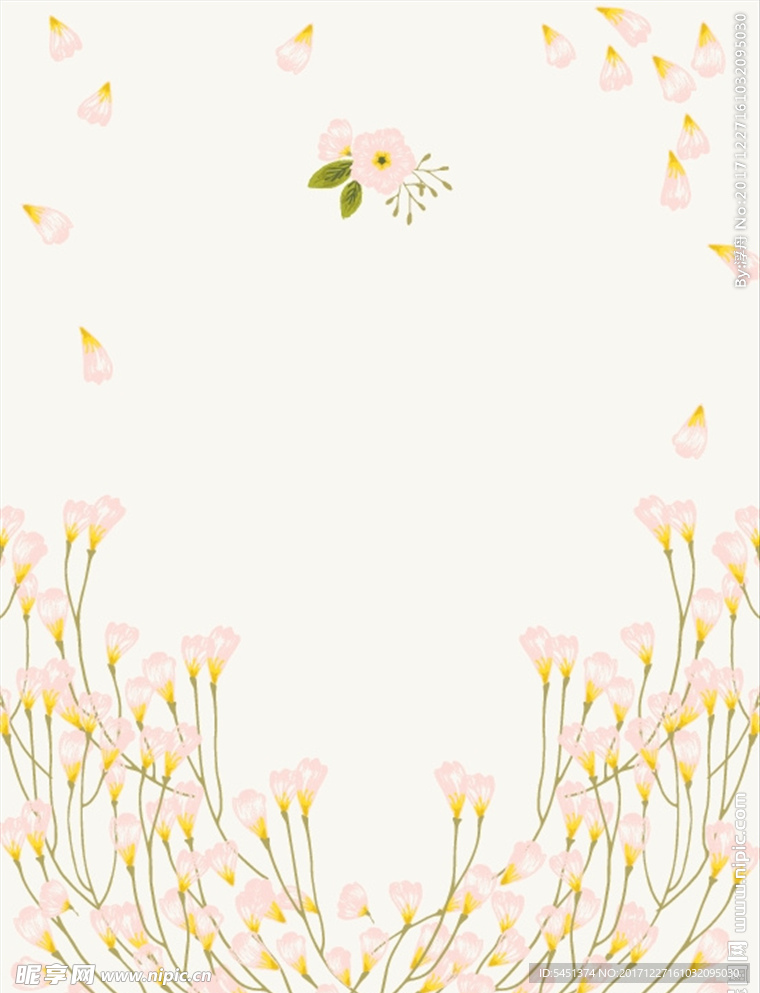 文艺花卉相框背景