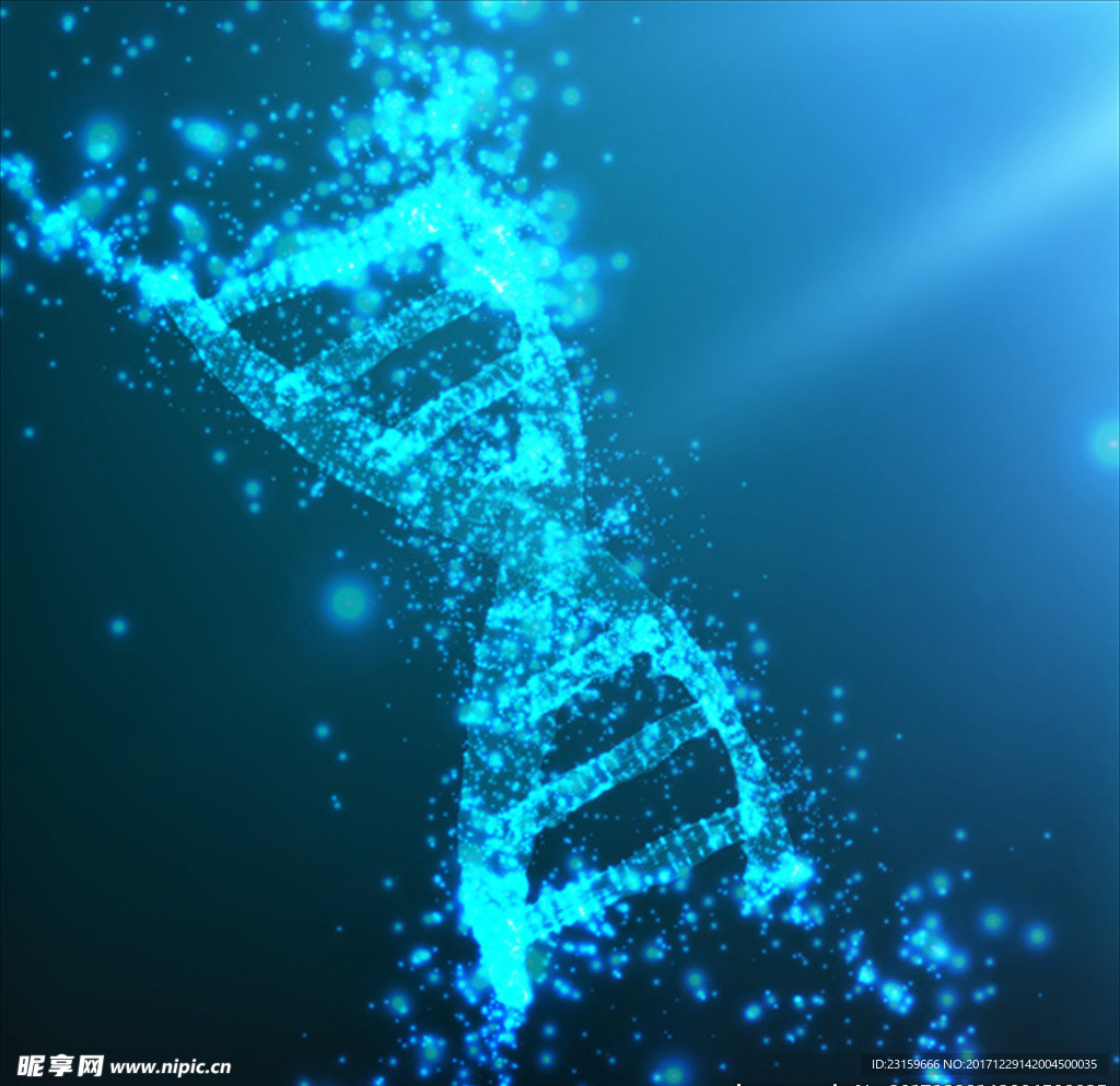 蓝色网点格DNA背景