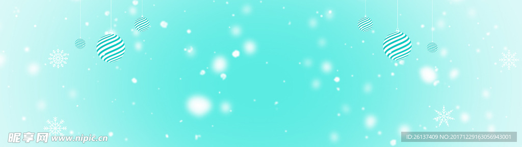 蓝色白色雪花大雪天冬季背景