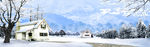 蓝色白色雪花大雪天冬季背景