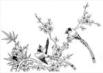矢量图喜鹊桃花
