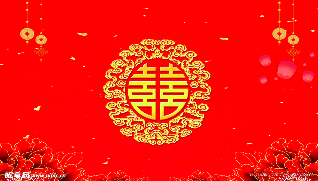 红色婚礼背景