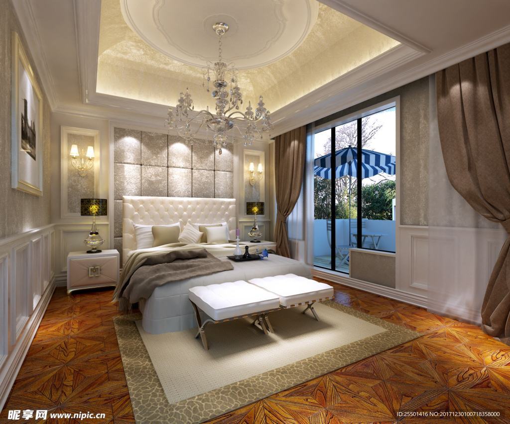 室内设计 卧室 床