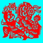 舞狮剪纸