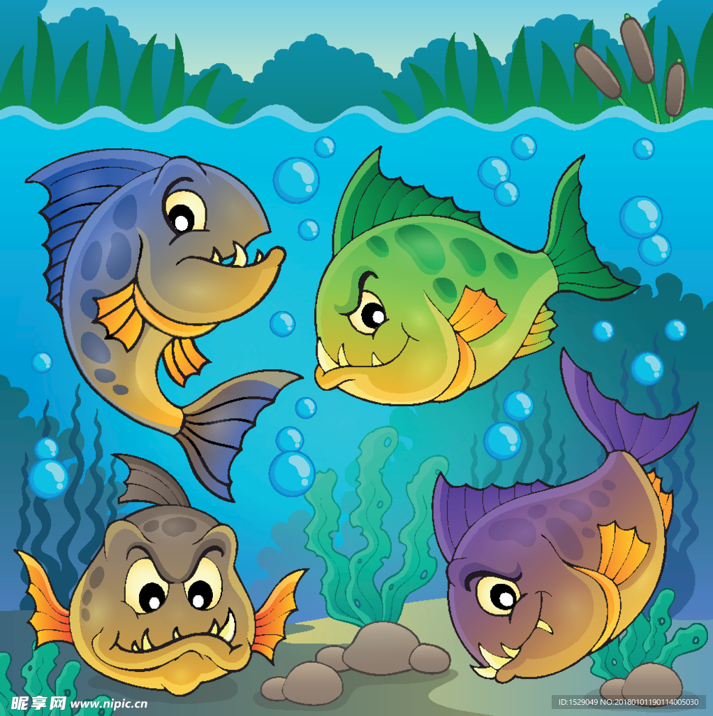 卡通海洋生物