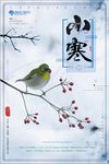 清新唯美小寒节气宣传海报