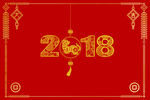 红色中国风狗年背景（无分层）
