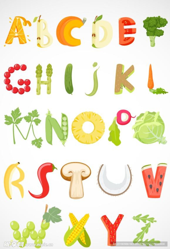 蔬菜英文字母