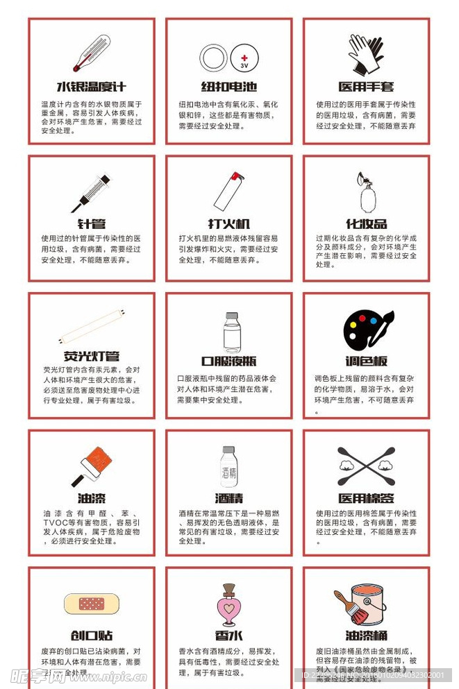 有害垃圾图标合集